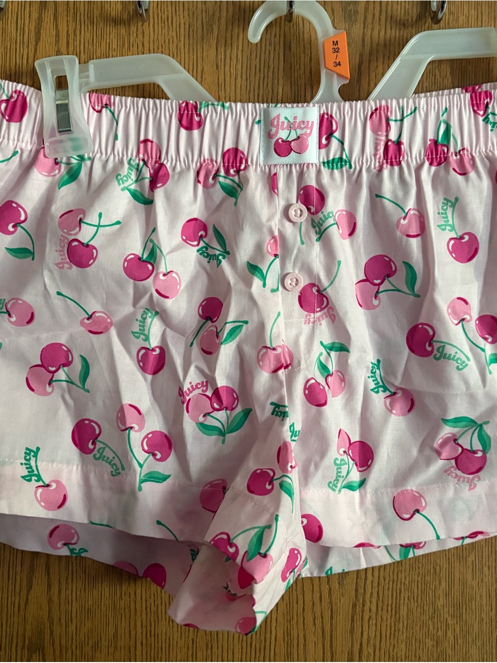 Juicy Couture Pink Cherry Print Shorts